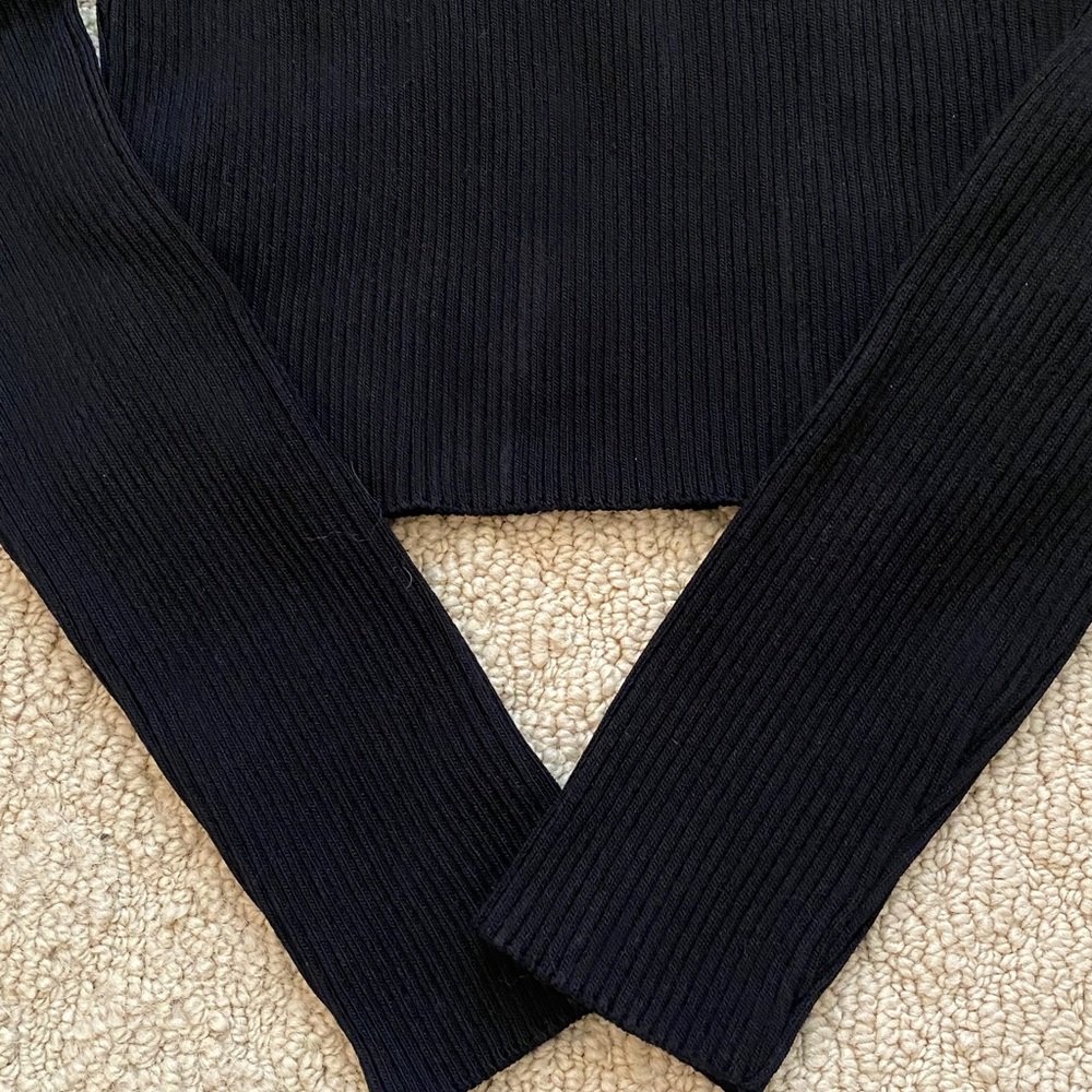 NWT Zara black ribbed turtle neck sweater - Picture 3 of 5
